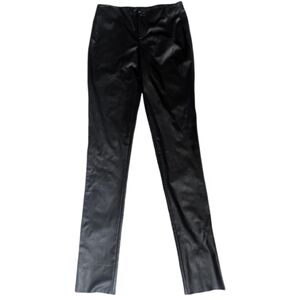 NWT Pier Antonio Gaspari Black Vegan Leather Straight Pants EU 46 Designer